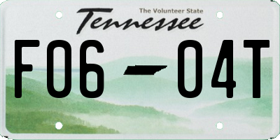 TN license plate F0604T