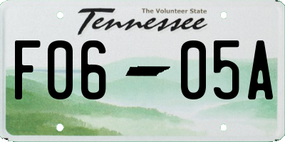 TN license plate F0605A