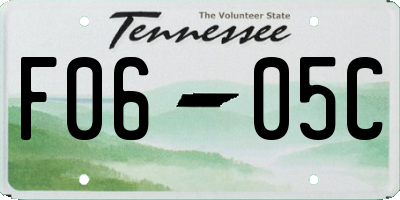 TN license plate F0605C