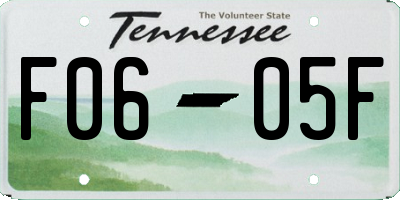 TN license plate F0605F