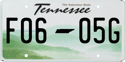 TN license plate F0605G