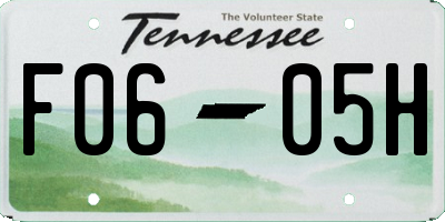 TN license plate F0605H