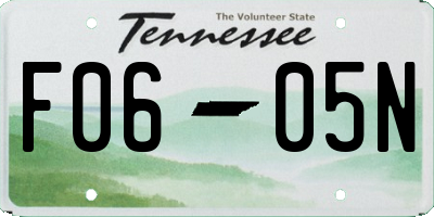 TN license plate F0605N