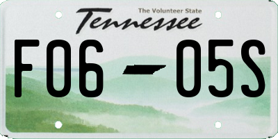 TN license plate F0605S