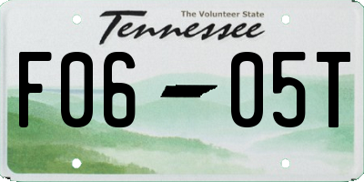 TN license plate F0605T