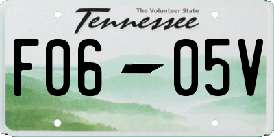 TN license plate F0605V