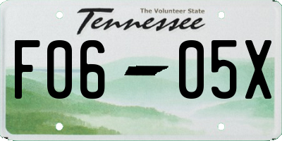 TN license plate F0605X