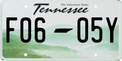 TN license plate F0605Y