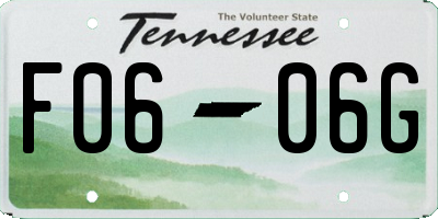 TN license plate F0606G
