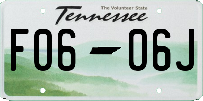 TN license plate F0606J