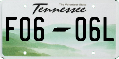 TN license plate F0606L