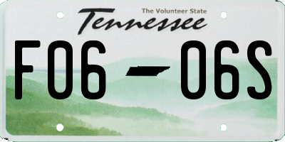 TN license plate F0606S
