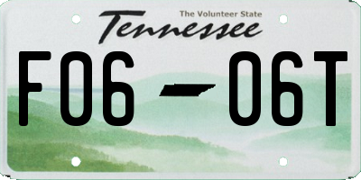 TN license plate F0606T