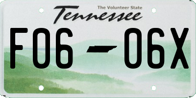 TN license plate F0606X