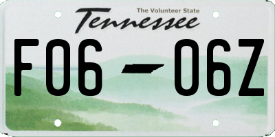 TN license plate F0606Z