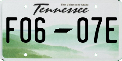 TN license plate F0607E