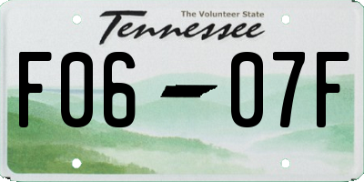 TN license plate F0607F
