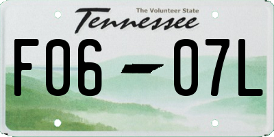 TN license plate F0607L