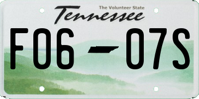 TN license plate F0607S