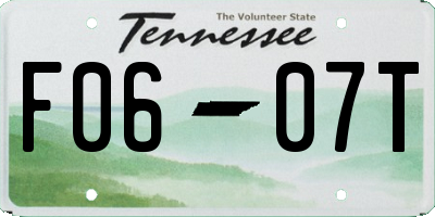 TN license plate F0607T