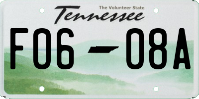 TN license plate F0608A