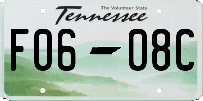 TN license plate F0608C