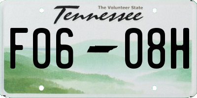 TN license plate F0608H