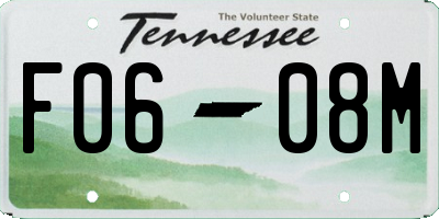 TN license plate F0608M