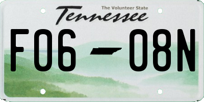 TN license plate F0608N