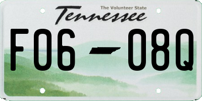 TN license plate F0608Q