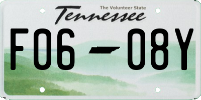 TN license plate F0608Y