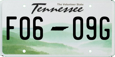 TN license plate F0609G