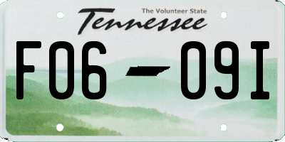 TN license plate F0609I