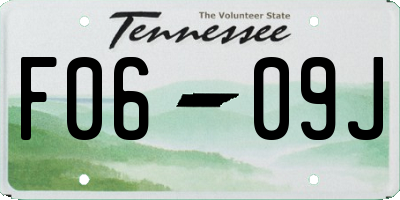 TN license plate F0609J