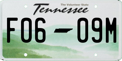 TN license plate F0609M