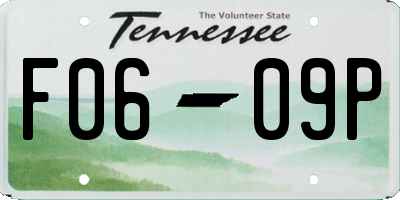 TN license plate F0609P