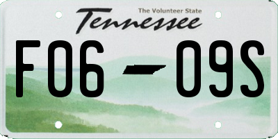 TN license plate F0609S