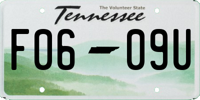 TN license plate F0609U