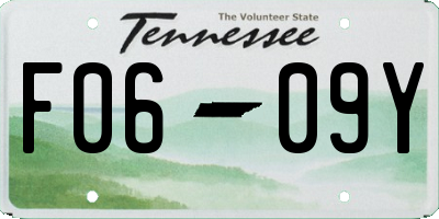 TN license plate F0609Y