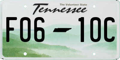 TN license plate F0610C