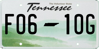 TN license plate F0610G