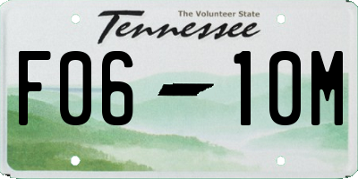TN license plate F0610M