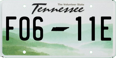 TN license plate F0611E