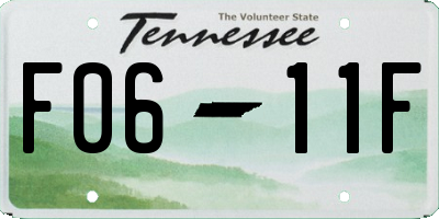 TN license plate F0611F