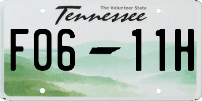 TN license plate F0611H