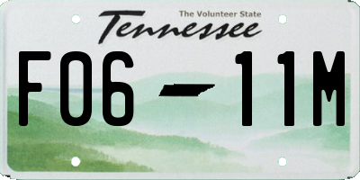 TN license plate F0611M