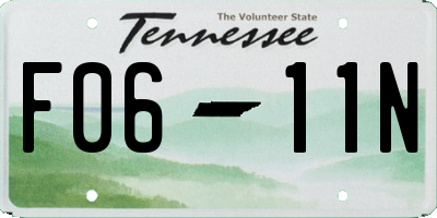 TN license plate F0611N
