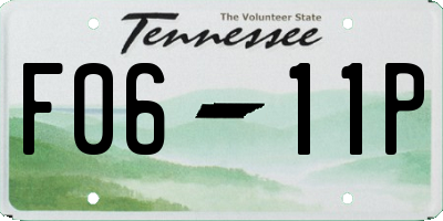 TN license plate F0611P
