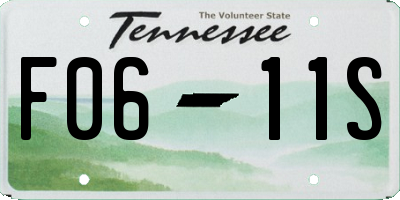TN license plate F0611S