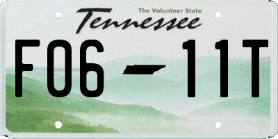 TN license plate F0611T
